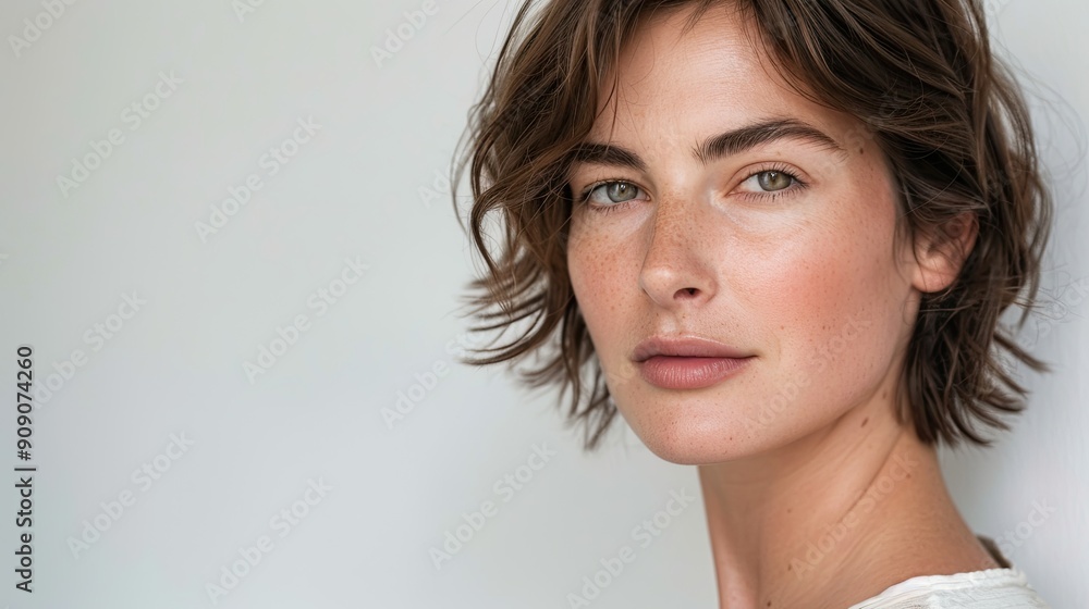 beautiful female caucasian face, cosmetology concept, model with natural skin and clean face beautiful female caucasian face, cosmetology concept, model with natural skin and clean face