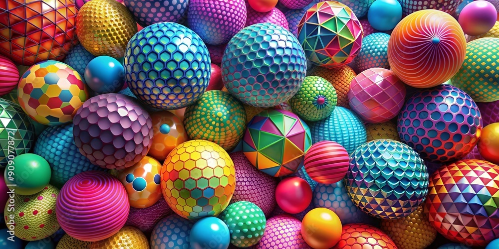 Vibrant 3D colorful spheres background with playful geometric design Vibrant 3D colorful spheres background with playful geometric design