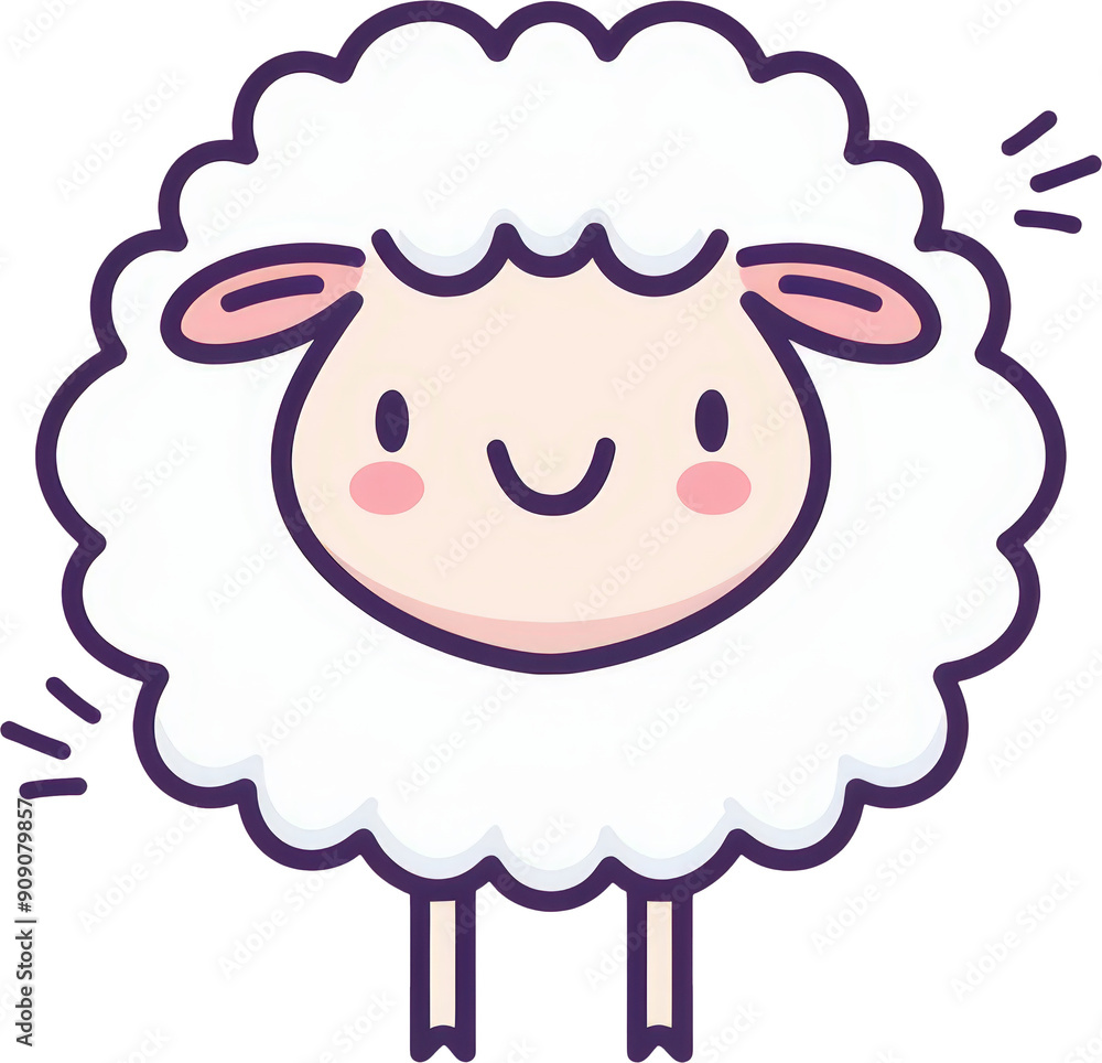 Smiling cartoon sheep Smiling cartoon sheep