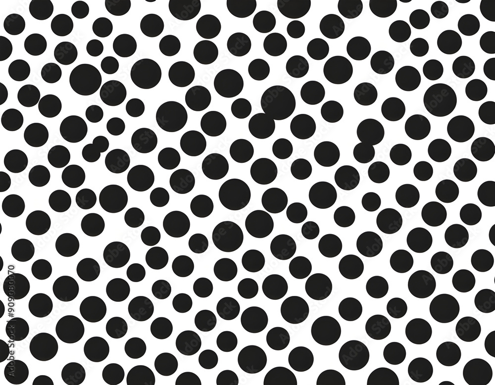 Black and white polka dot pattern vector