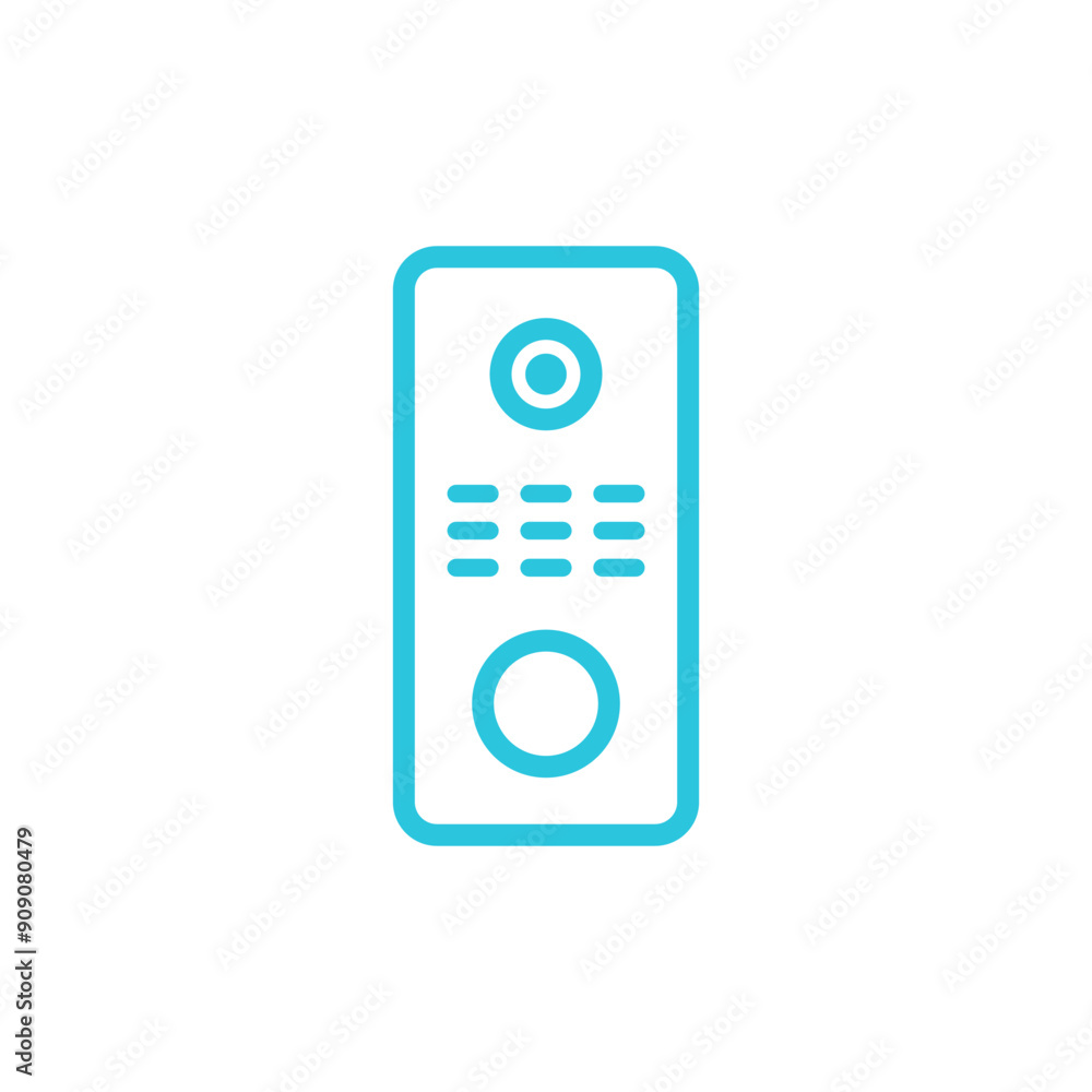 Ringbell, Smart doorbell icon. Isolated on white background. From blue icon set. Ringbell, Smart doorbell icon. Isolated on white background. From blue icon set.