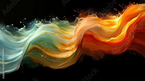 Fluid waves of color gracefully blend, creating a dynamic artistic flow