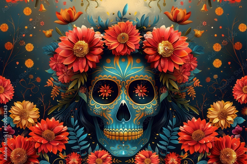 abstract background in colors and patterns Dia de Los Muertos (All Saints Day or All Souls Day) abstract background in colors and patterns Dia de Los Muertos (All Saints Day or All Souls Day)