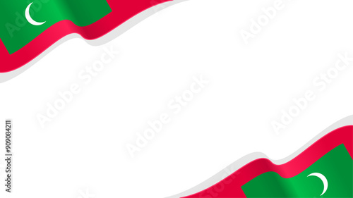 wavy maldive flag vector background with copy space for text. maldives independece day  photo