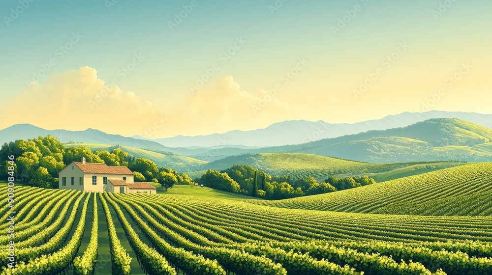 A Farmhouse amidst Rolling Hills and Vineyards A Farmhouse amidst Rolling Hills and Vineyards