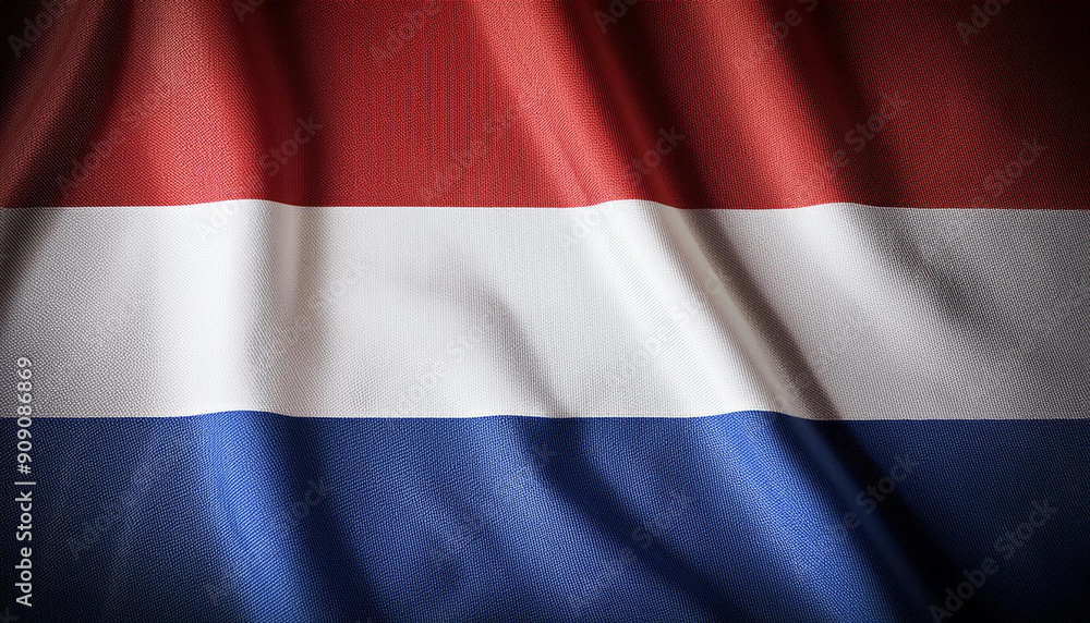 Obraz premium Dutch flag background with flag fluttering texture