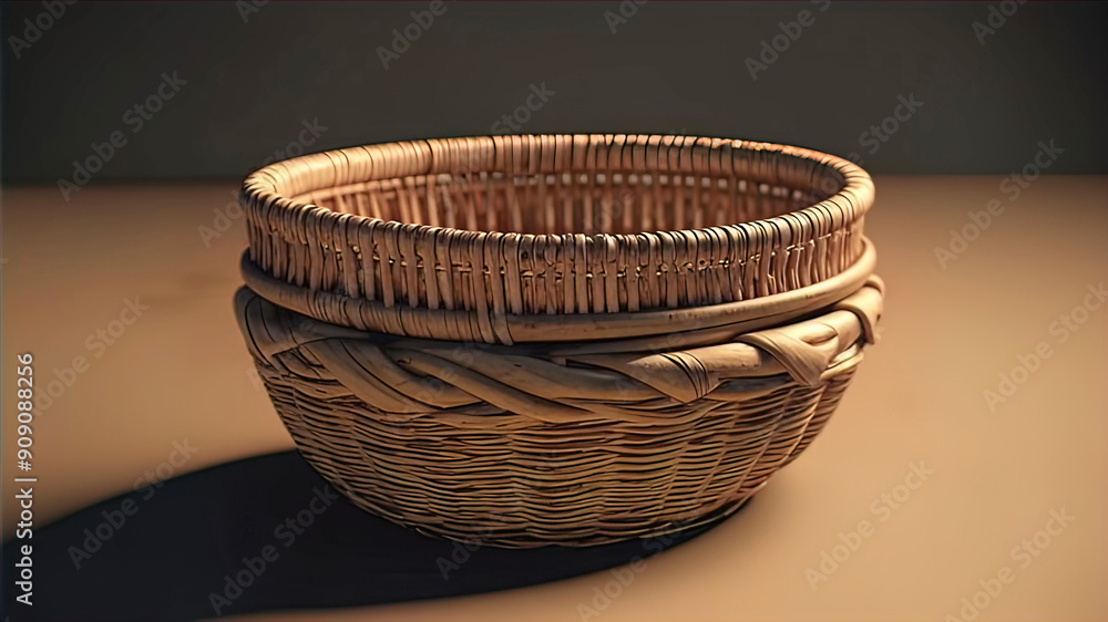 Illustration of a birch bark basket used by indigenous people in ancient times, graphic illustration for design and presentation Illustration of a birch bark basket used by indigenous people in ancient times, graphic illustration for design and presentation