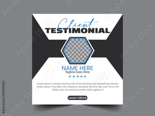 Stylish Simple Corporate Client Testimonial or Client Feedback Template Layout Design.