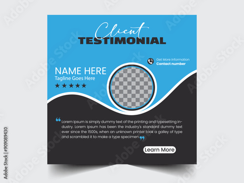 Simple Client Testimonial or Client Feedback Template Layout Design.