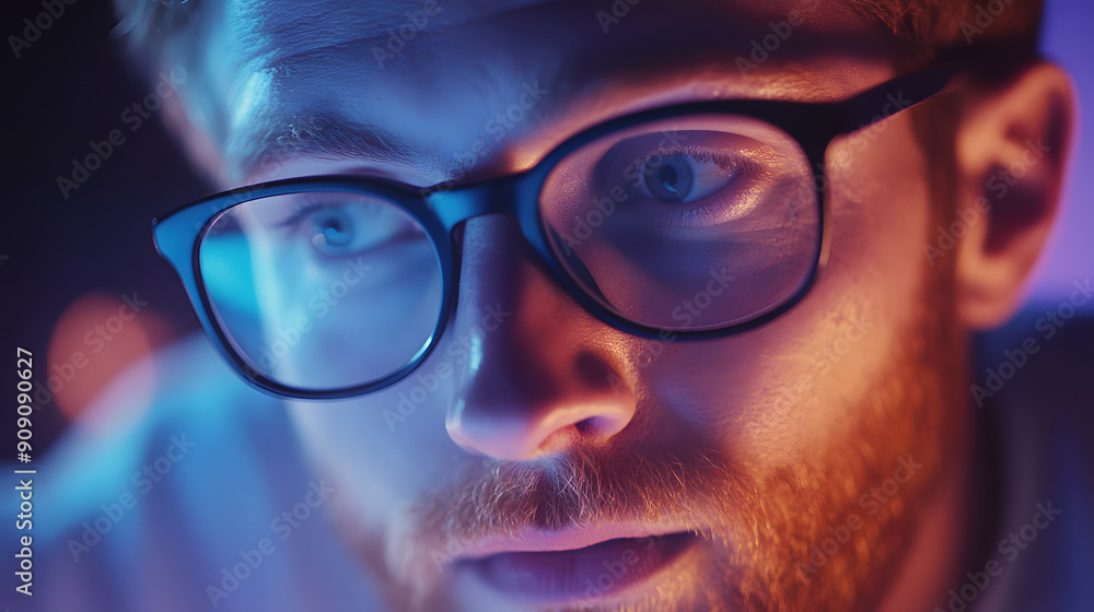 Determined Startup Founder Focused on Series B Pitch in Dimly Lit Office Determined Startup Founder Focused on Series B Pitch in Dimly Lit Office