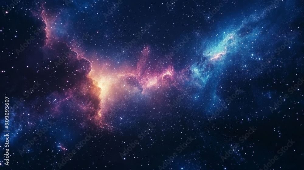Cosmic Nebula with Stars and Interstellar Dust Cosmic Nebula with Stars and Interstellar Dust
