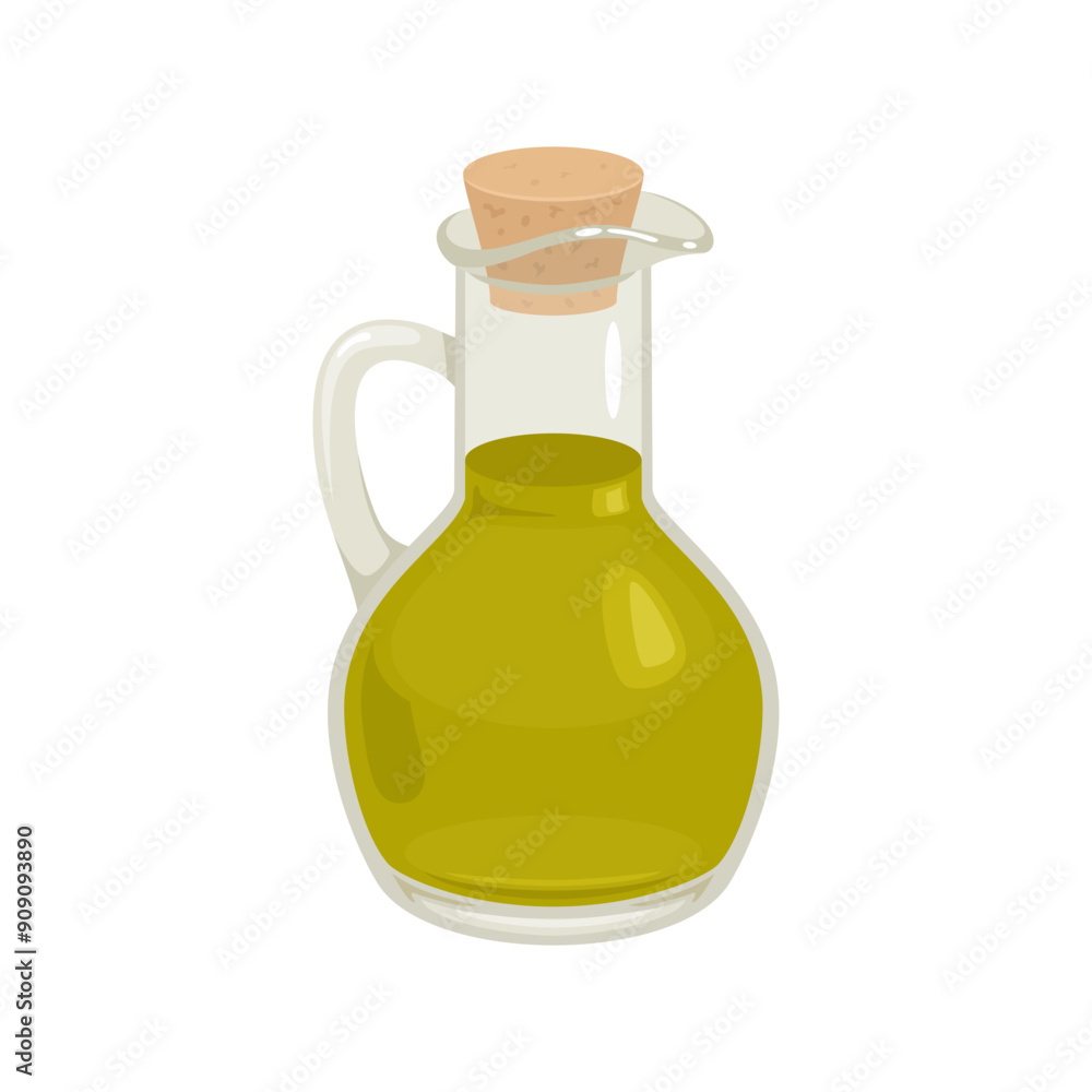 Olive oil jar isolated on white background. Vector cartoon flat illustration. Food icon. Olive oil jar isolated on white background. Vector cartoon flat illustration. Food icon.