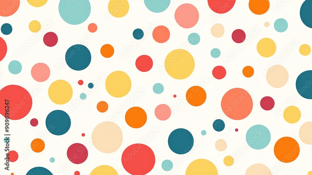 Abstract Colorful Polka Dot Pattern on White Background Abstract Colorful Polka Dot Pattern on White Background