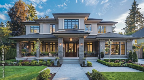 Tranquil Symmetry - Traditional House with Neat Garden