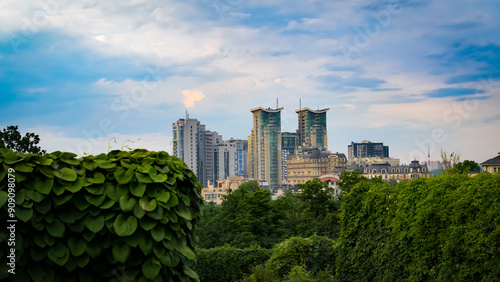 View of Kyiv from Mykola Hryshka Botanical Garden
