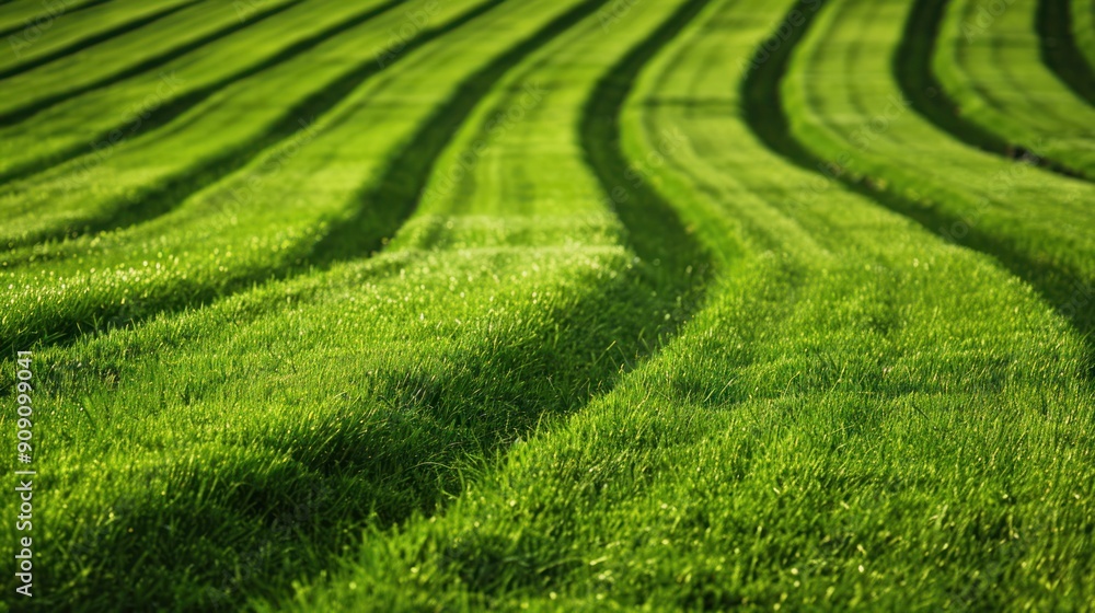 Freshly cut grass with neat lines and patterns Freshly cut grass with neat lines and patterns