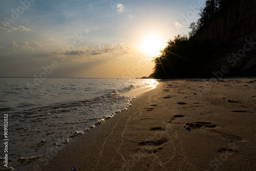Sunset on the banks of the Dnieper