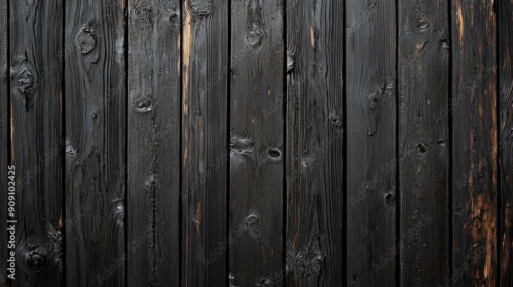 Obraz premium Dark wood background with old black wood texture, detailed.