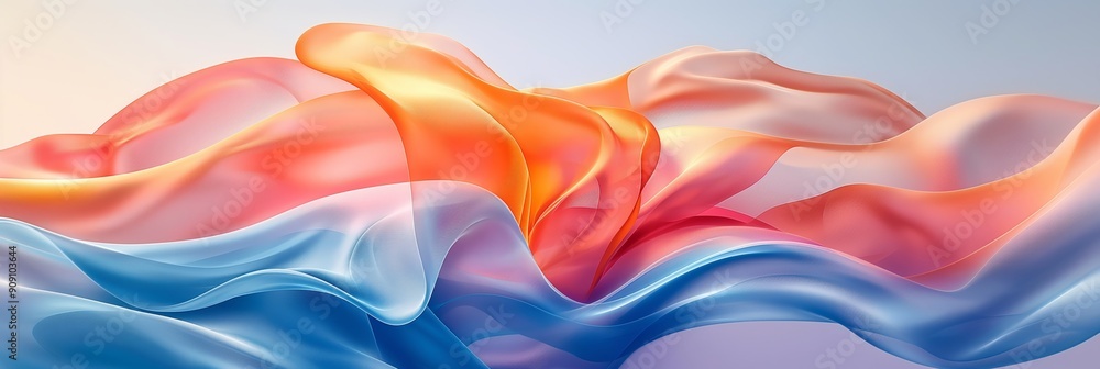 A flowing abstract background featuring soft pastel colors of blue, beige, and orange, creating a gentle and dreamy microcosm effect A flowing abstract background featuring soft pastel colors of blue, beige, and orange, creating a gentle and dreamy microcosm effect
