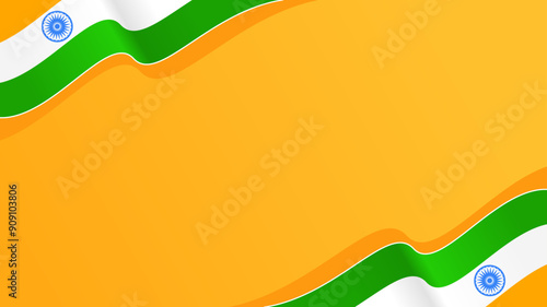 wavy india flag vector background with copy space for text. india republic day