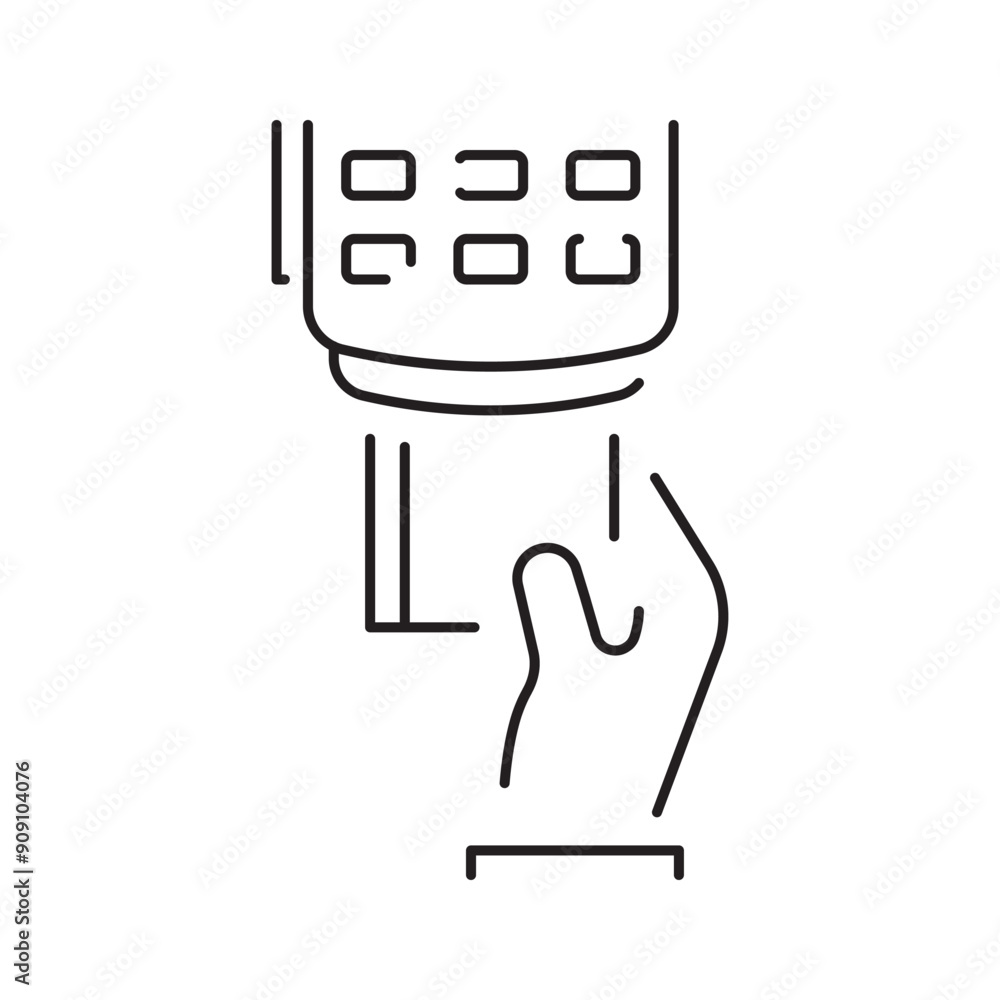 Banking, Payment Methods and Finance Related line icon with Pos Terminal, ATM Machine, Credit Card, Receipt Banking, Payment Methods and Finance Related line icon with Pos Terminal, ATM Machine, Credit Card, Receipt