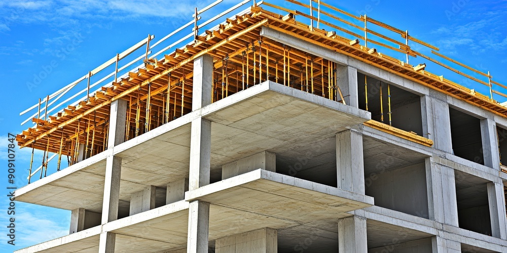 Concrete Structure of a High-Rise Building in Construction Phase