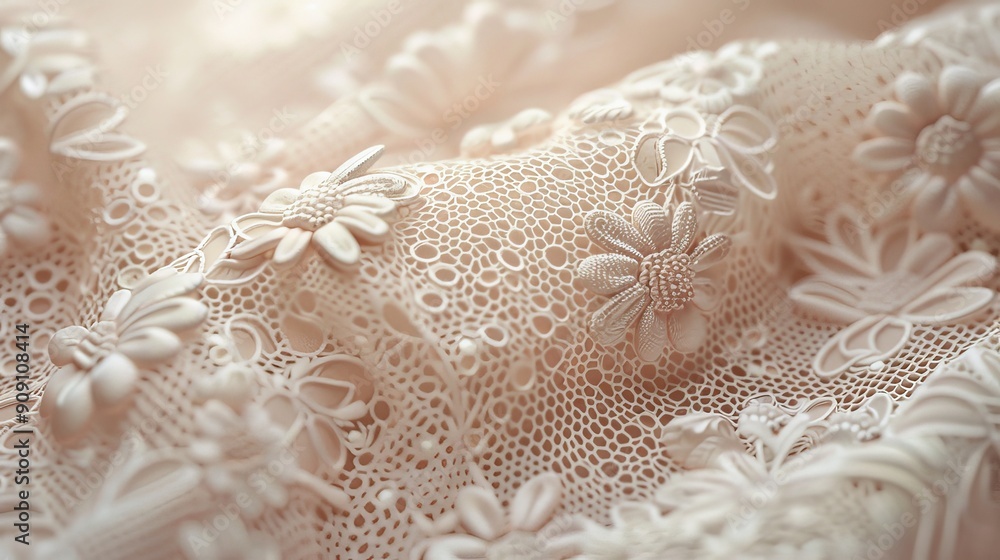 Intricate lace pattern with delicate details and soft colors Intricate lace pattern with delicate details and soft colors
