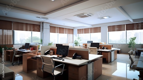 Modern Office with Collaborative Workspaces