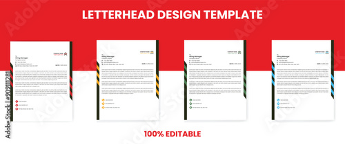  Corporate letterhead. Business letterhead. 4 color letterhead