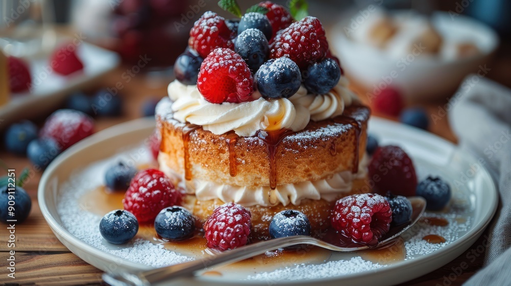 Delicious Dessert with Fresh Berries