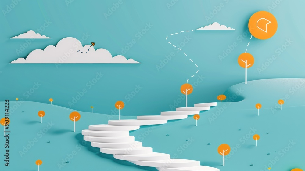 Step-by-step pathway infographic showing progress Stock Illustration ...