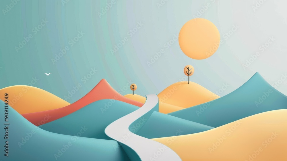 Pathway infographic with milestones and goals Pathway infographic with milestones and goals