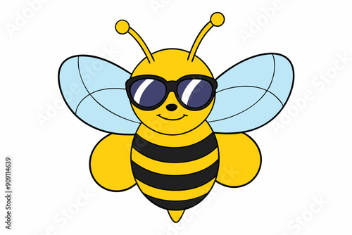 Bee Vector Illustration: Kawaii, Linocut, Cartoon, Clipart, and Line Art Design