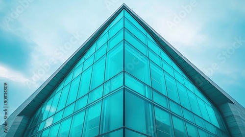 Modern Glass Building with Blue Tint