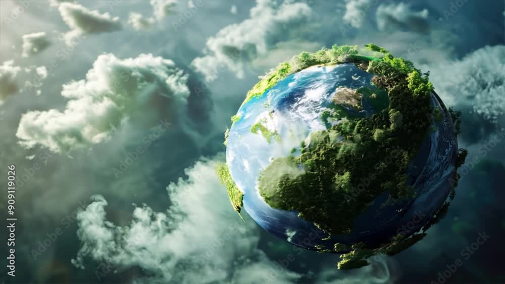 visualization of a clean, green planet, representing worldwide environmental protection visualization of a clean, green planet, representing worldwide environmental protection