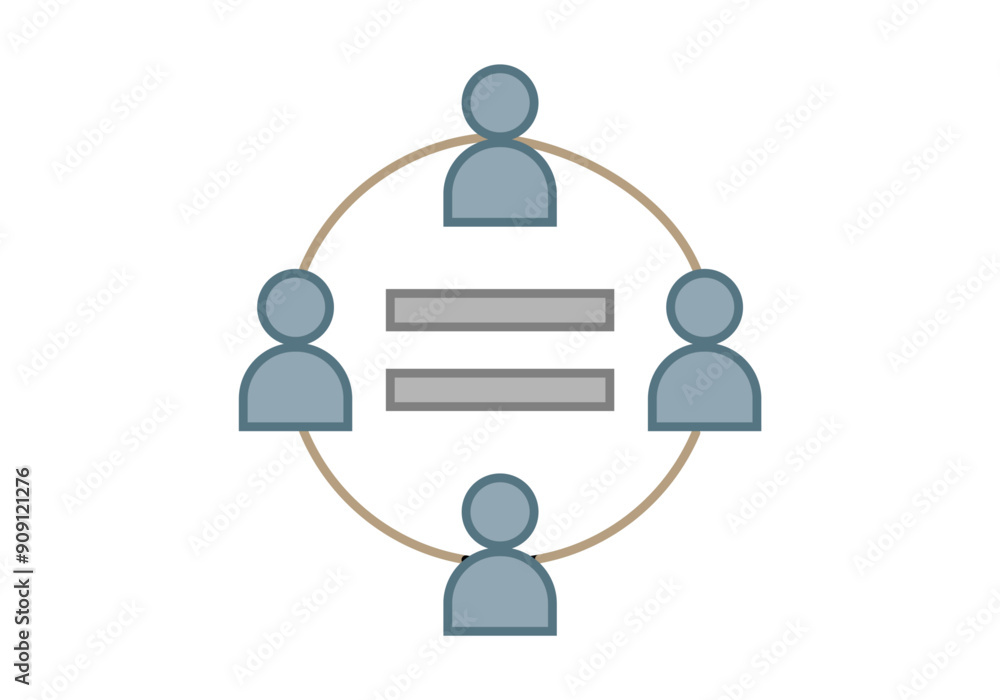 Perfil de usuario en círculo con igual representando igualdad entre individuos Perfil de usuario en círculo con igual representando igualdad entre individuos