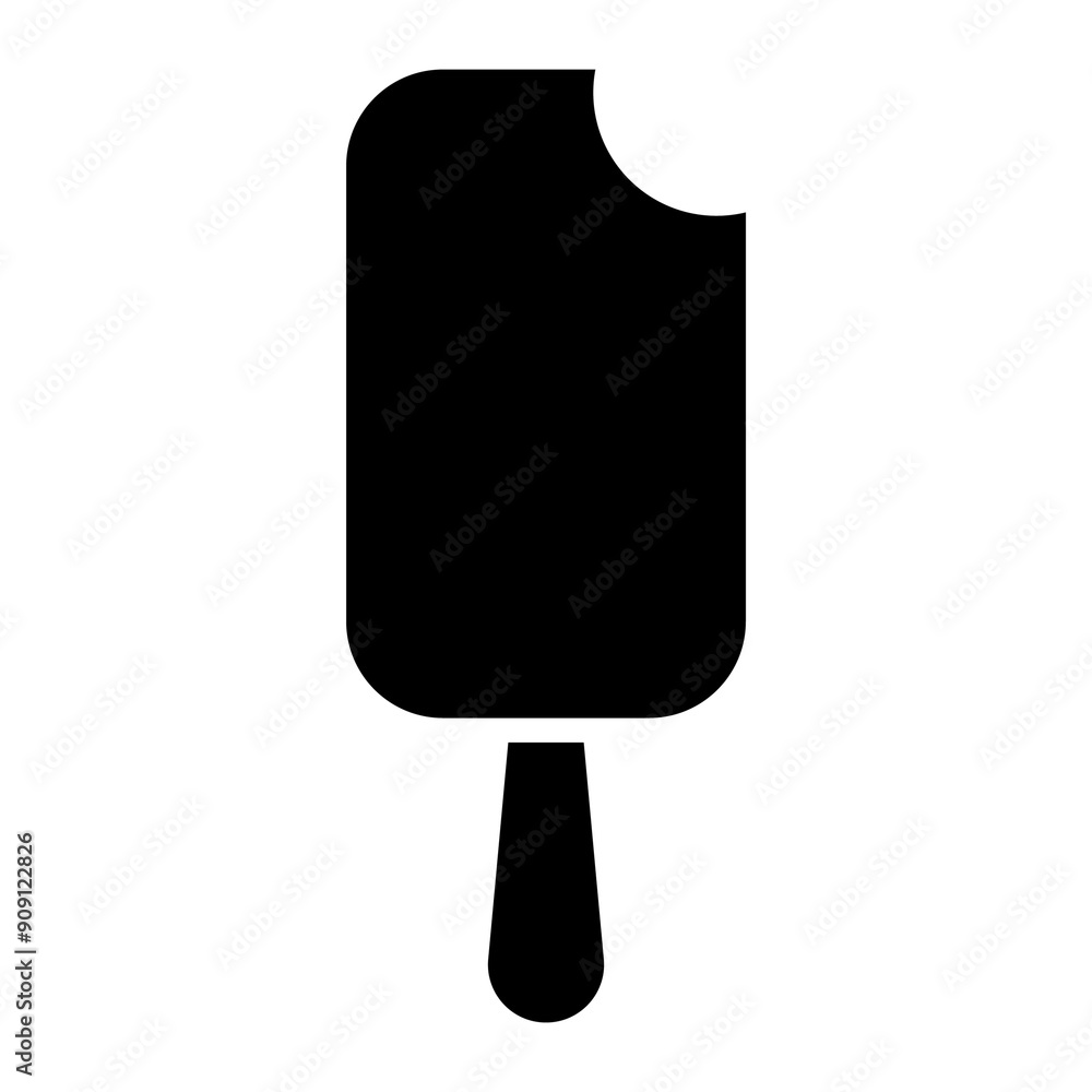 Illustration showing a black ice cream icon on a white background Illustration showing a black ice cream icon on a white background