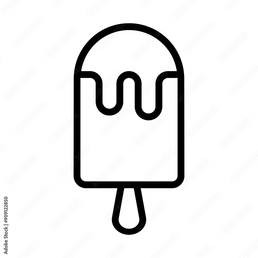 Illustration showing a black ice cream icon on a white background Illustration showing a black ice cream icon on a white background