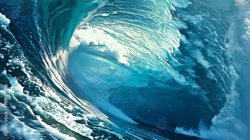giant wave captured mid-crash, representing the unstoppable power of the ocean
