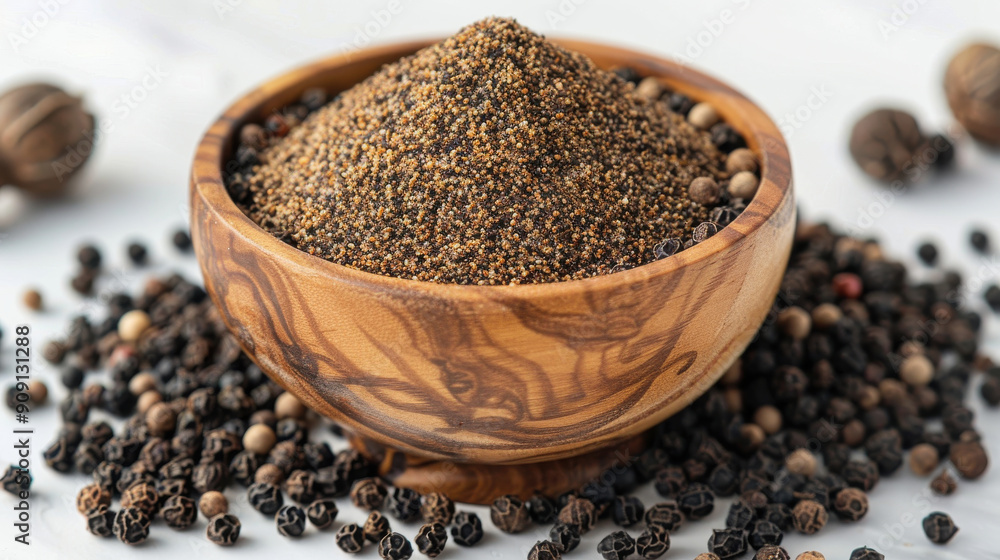 Ground Black Pepper and Whole Peppercorns Ground Black Pepper and Whole Peppercorns