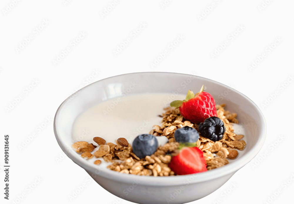 muesli with berries and milk muesli with berries and milk