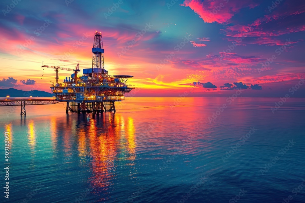 The sky is filled with vibrant colors, creating a serene and peaceful atmosphere The sky is filled with vibrant colors, creating a serene and peaceful atmosphere