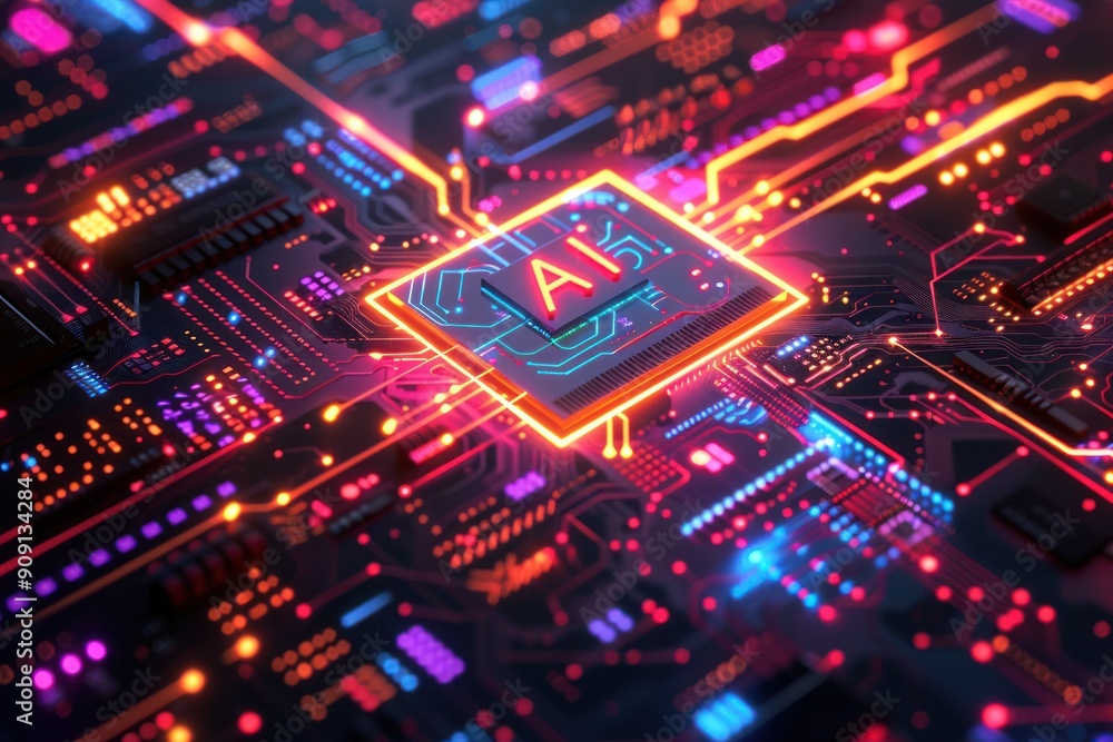 A computer chip with the letters AI on it A computer chip with the letters AI on it