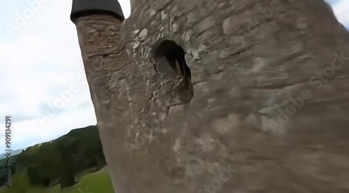 Fast FPV drone flythrough of a castle