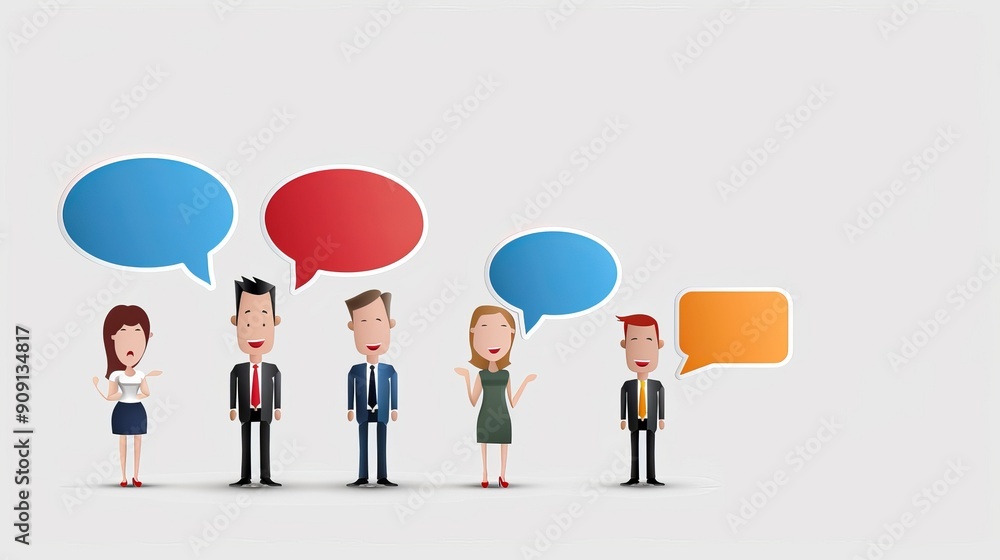 The speech bubbles are of different colors and sizes The speech bubbles are of different colors and sizes