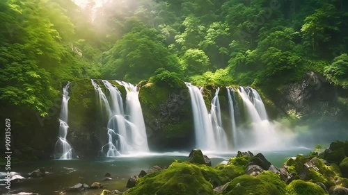 Majestic Waterfall at the Jungle