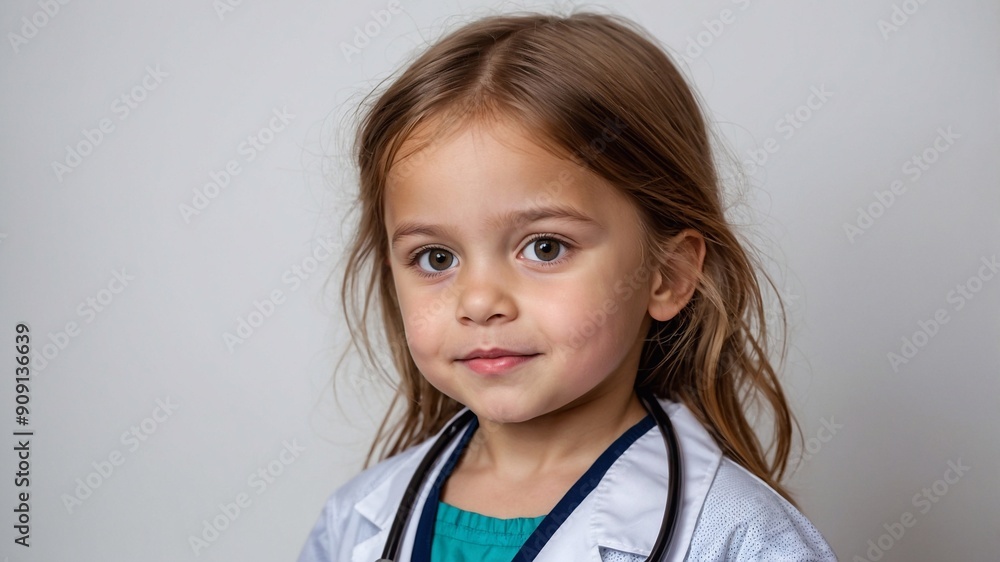 Child in a doctor's costume. Children's medicine Child in a doctor's costume. Children's medicine