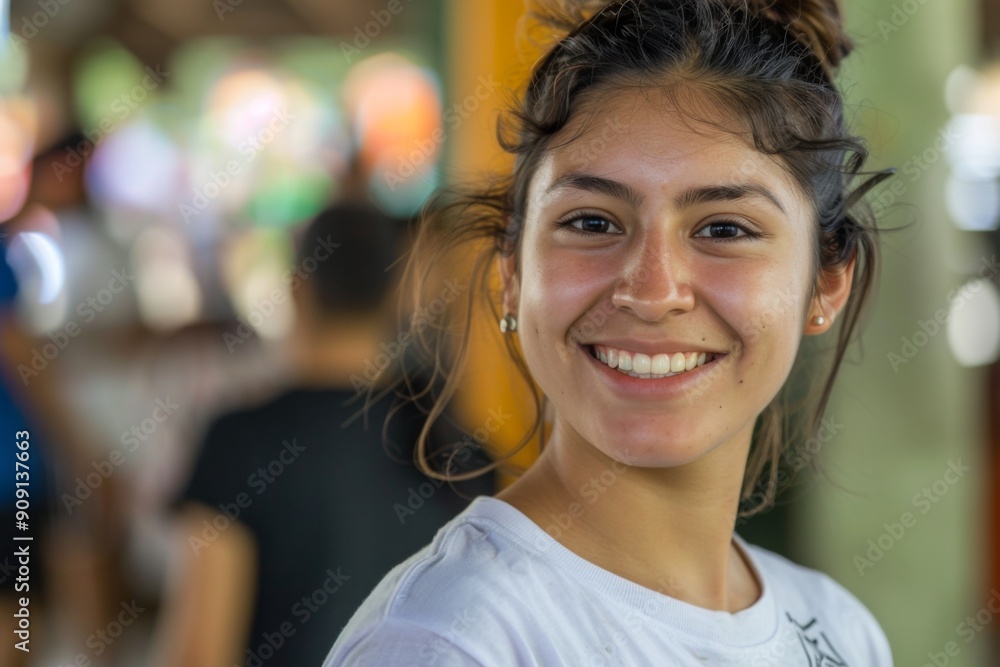 Young female volunteer at community center Young female volunteer at community center