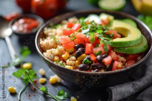 Cauliflower rice burrito bowl