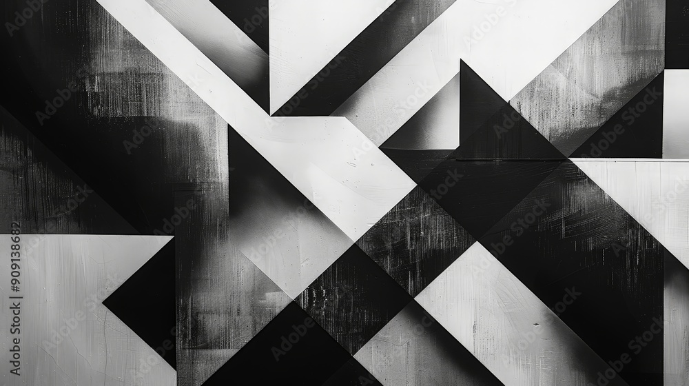 Minimalist black and white geometric pattern with clean lines